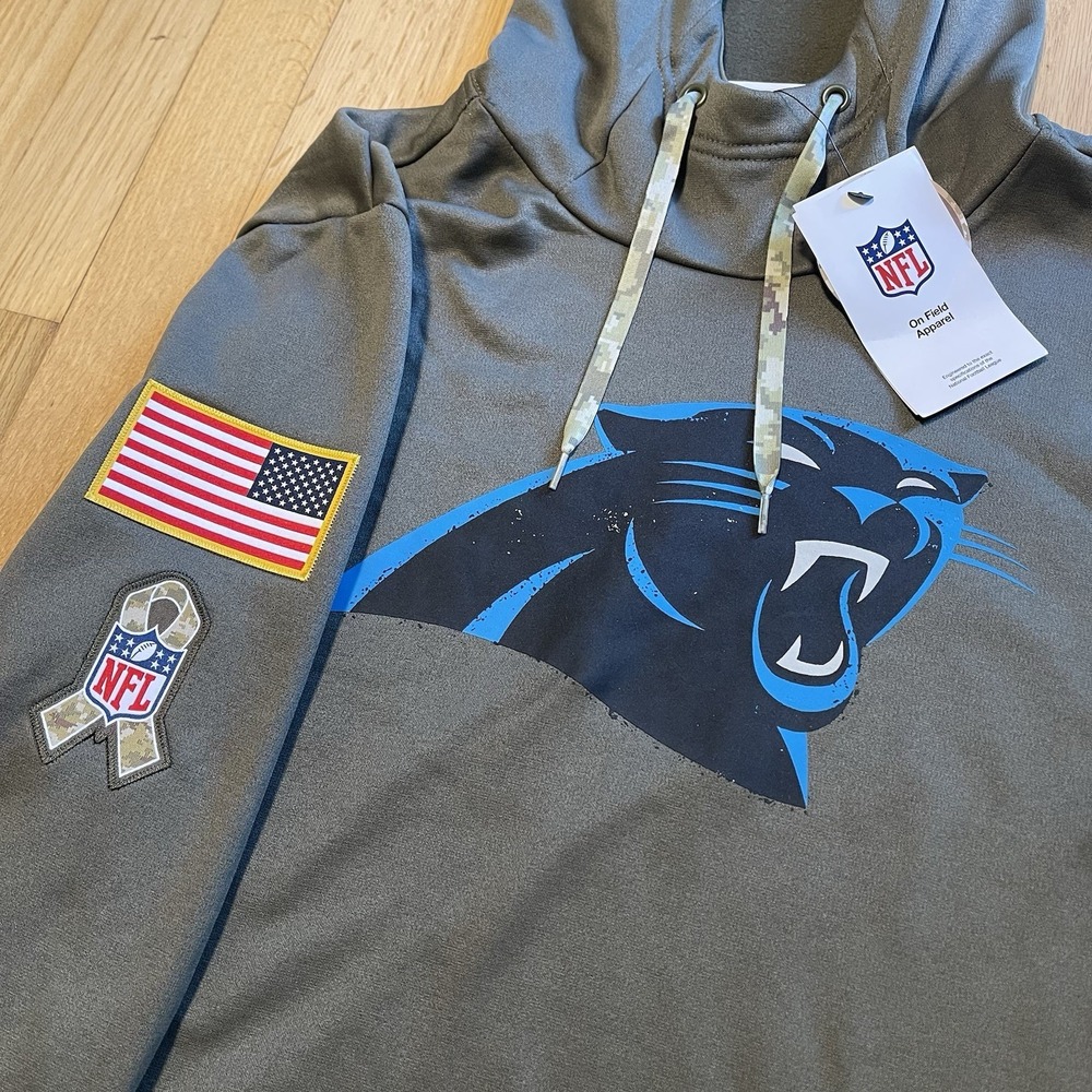 Carolina Panthers NFL Salute to Service Nike Green Camo Hoodie Men's Size 3XL